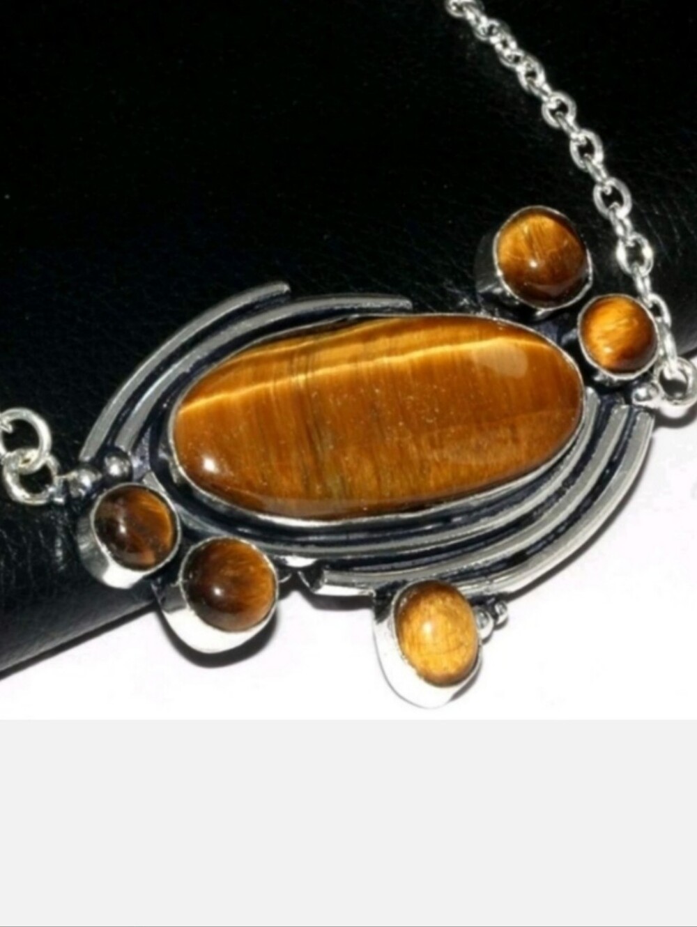 Tiger's Eye Gemstone Jewelry 925 Sterling Silver Handmade Necklace